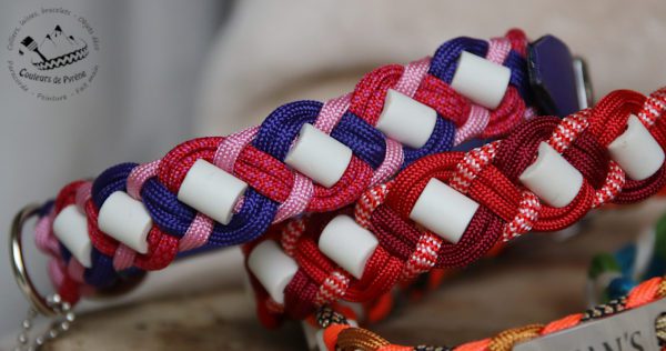collier en paracorde et perles céramiques anti-tique