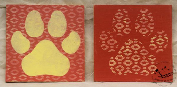 Duo de décorations "pattes de chiens"