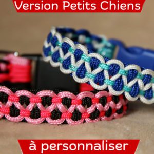 collier sur mesure pour petits chiens, en paracorde fine