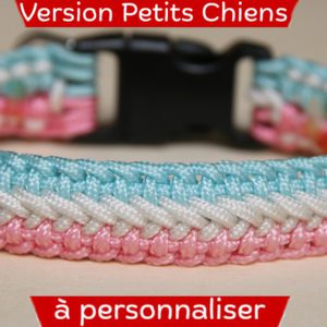 collier à personnaliser pour petits chiens, en paracorde fine