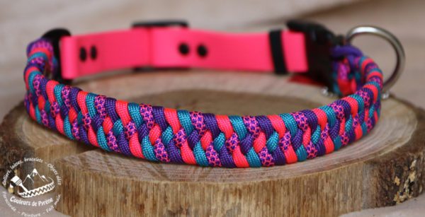 collier réglable en paracorde et biothane