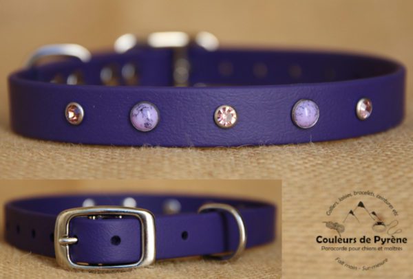 collier en biothane avec strass