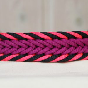 Collier MUNIA-chevrons rose et noir (40 à 48cm)